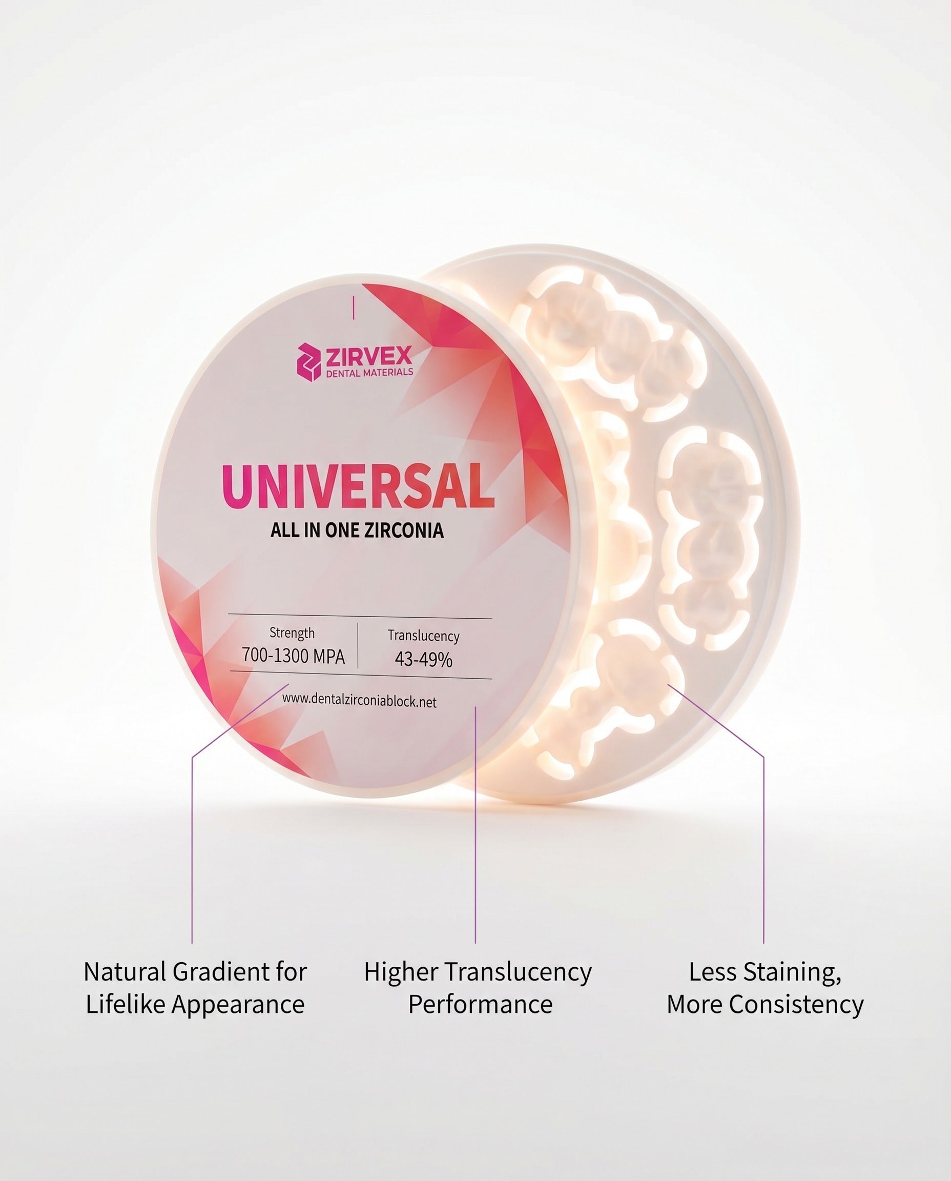 Multilayer Zirconia Disc for CAD/CAM Dental Lab Milling